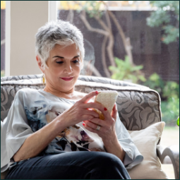 A woman reading document